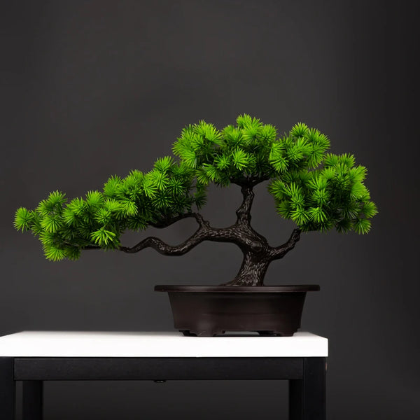 Bonsaï 27cm pin artificiel avec pot Soleil levant