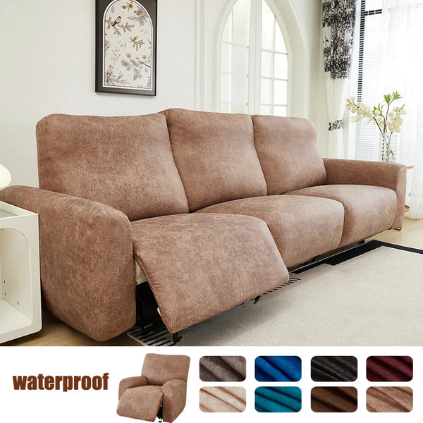 Housse de canapé relax imperméable inclinable relevable effet cuir vieilli série Texas