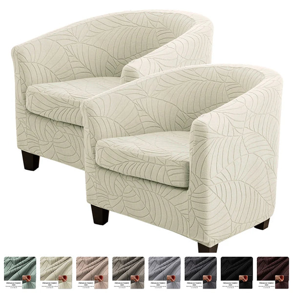 Housse fauteuil cabriolet velours motif feuilles Jungle