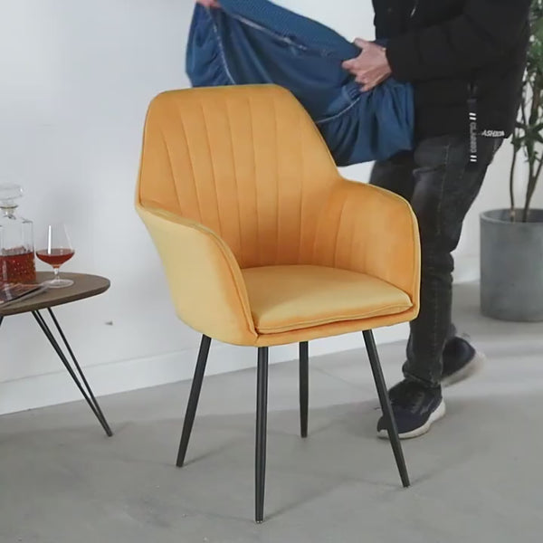 Housse de chaise avec accoudoirs velours  design scandinave série Variante