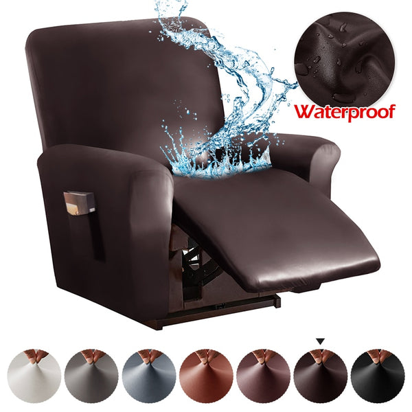 Housse de fauteuil relax inclinable cuir simili étanche série Eauzone