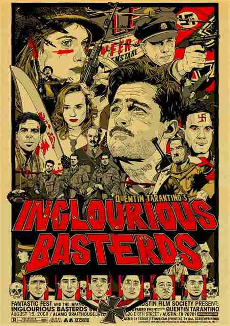 Poster film vintage culte classique papier kraft Pulp Fiction / Kill  Bill/Fight Club