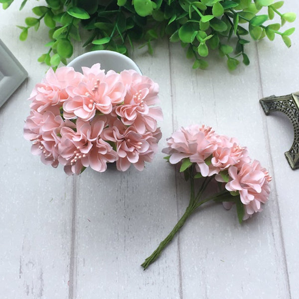 6pcs Chrysanthème fausses fleurs artificielles bouquet de mariage DIY fait main