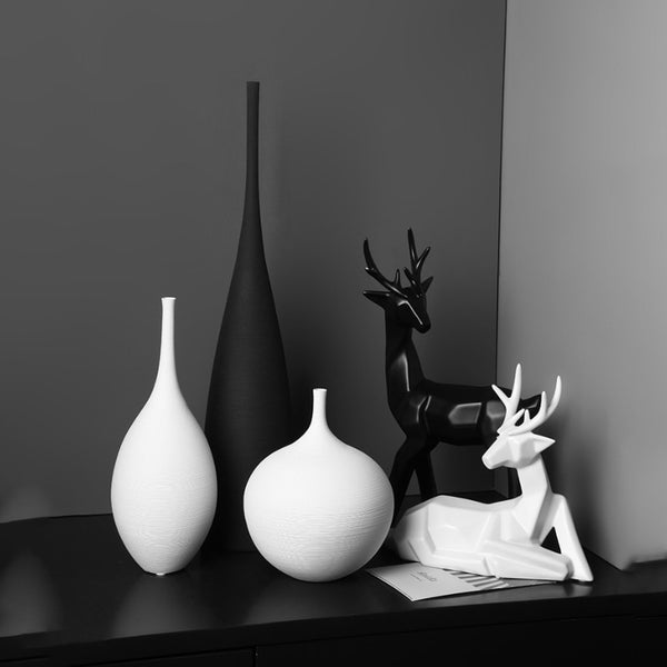 6 modèles vase en céramique Nordic Style noir blanc