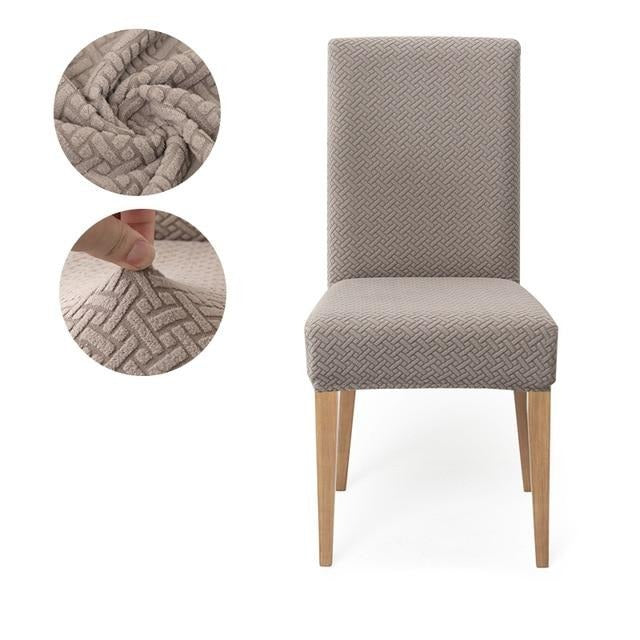 Jacquard Extensible Dining Chair Cover Spandex Slipcover Case for Chairs Kitchen Dining Room Chair Covers Elastic Stretch - Horizondecoration