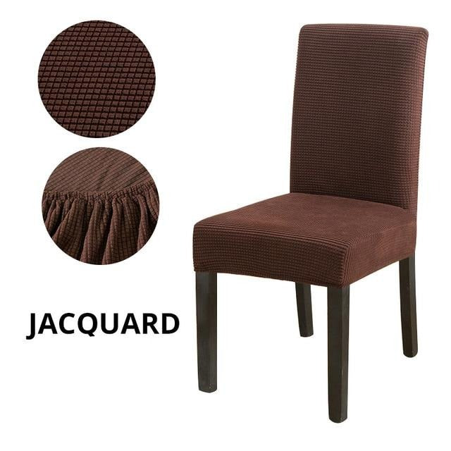 Jacquard Extensible Dining Chair Cover Spandex Slipcover Case for Chairs Kitchen Dining Room Chair Covers Elastic Stretch - Horizondecoration