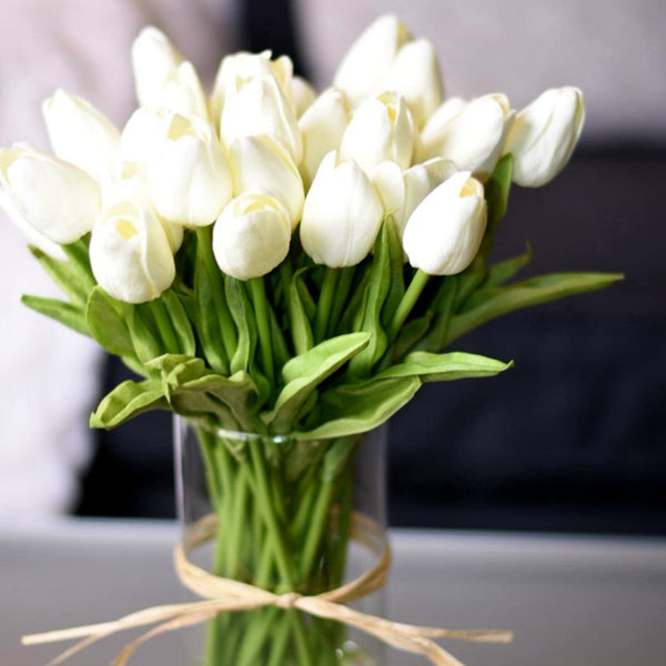 Bouquet 10 tulipes artificielles fleurs décoratives de table mariage banquet