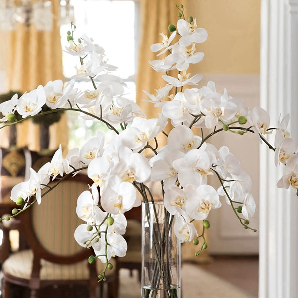 5 couleurs tige de 9 fleurs d'orchidées artificielle décoration maison mariage