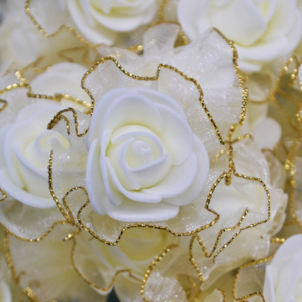 20pcs 4cm Têtes de roses fait-main luxe mariage en tulle 22 couleurs